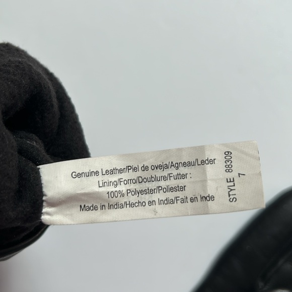 Vintage Aris Isotoner butter soft black leather gloves with knot detail - Picture 5 of 8